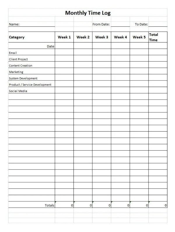 Time Tracking Spreadsheet Template 11